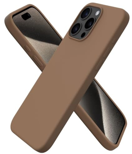 ORNARTO für iPhone 15 Pro Max Hülle aus Silikon 6,7 Zoll - Schokolade | Premium Flüssigsilikon, dünne Handyhülle, weich und griffig, tolle Haptik, stoß- und kratzfest, große Farbauswahl