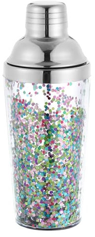 sourcing map 16OZ(450ml) Plástico Cóctel Coctelera con Colador, Inoxidable Acero Superior Cóctel Coctelera Botella Vino Mezclador para Bar Fiesta Casa Vino Coctelera Bar, Multicolor