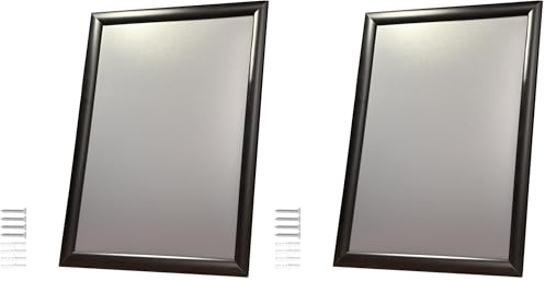 Albyco Klapprahmen, Plakatrahmen, Wechselrahmen, A3 Easy-Click System 29,7 x 42 cm, Dicke des Rahmens 25 mm, Farbe: Schwarz - Metall (Packung mit 2)