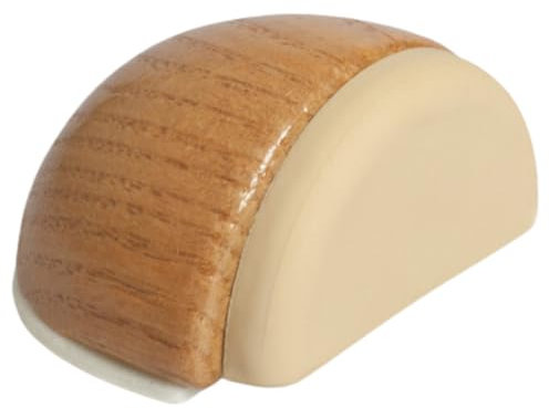 Tope Puertas Suelo Adhesivos de Madera - Sujeta Puerta Decorativos - Topes para Puertas Retenedor Pared - Aguanta Puertas (Roble)