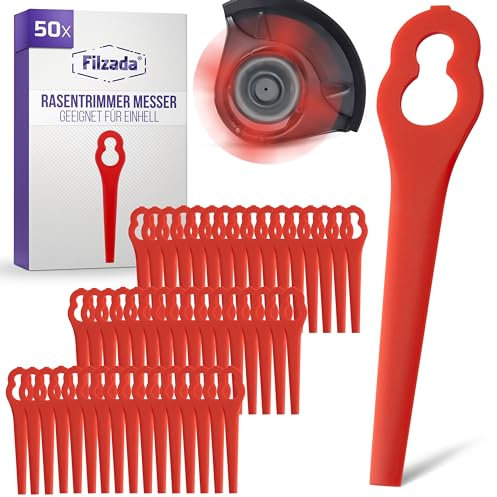 FILZADA® 50x Rasentrimmer Messer - Ersatzmesser Rasentrimmer geeignet für Einhell Trimmer - Rasen Trimmer Zubehör - Kunststoffmesser für Rasen Trimmer