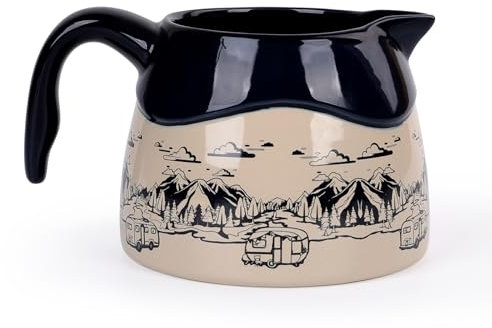 Autumnlife Milchkännchen Porzellan, 570 ml Milchkanne Große Sahnekännchen Milchschaumkännchen mit Griff, Retro Kaffee-Milchkännchen-Krug Soßenkrug für Kaffee, Milch, Saucen