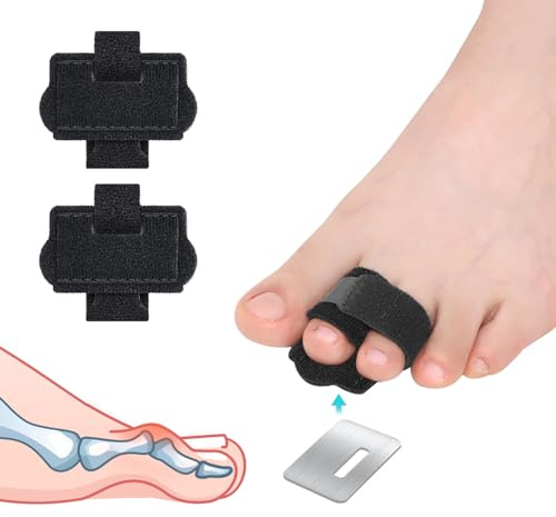 Pozpo Tech Enderezadores para Dedo en Martillo, Corrector del Dedo del Pie para Mujeres, Férulas de Dedos de los Pies - 2 en paquete