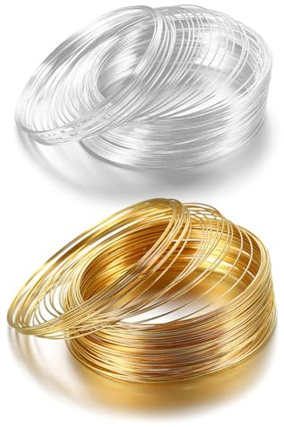 200 Pezzi Di Filo Per Perline Per Braccialetti, Filo Di Acciaio Per Gioielli, Filo D'Argento Fai-Da-Te Artigianale, Accessori Per La Creazione Di Gioielli