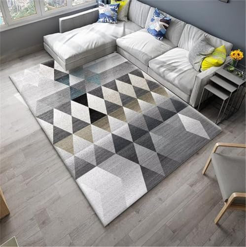 RUGMRZ Outdoor TeppichSmall Rugs for Living Room Sale Mädchen Teppich Kinderzimmer 180x280CM teppiche gegend GrauModerne geometrische Muster Machen pflegeleicht