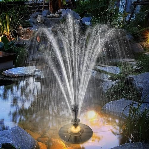 SZMP Upgraded Floating Pool Fountain, Pond Water Fountain with 2 Sprinkler Modes, 32.8ft Power Cord, for Pool, Pond, Lake, Garden, Outdoor, White Led Lights