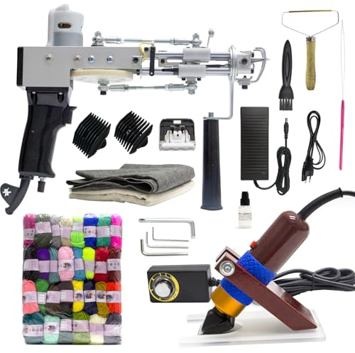 Teppich-Tufting-Pistole mit Trimmer-Set,Elektrischer Teppich Tufting Gun | Rug Tufting Frame Tufting Kit, 2-in-1-Teppichpistole Zum Schneiden und Schlingenflor, Handstrickmaschine DIY Home