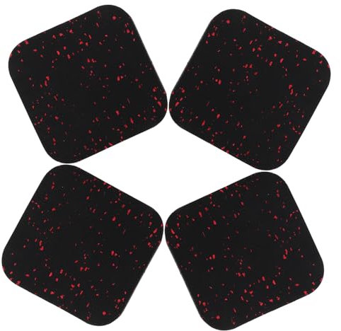 YARNOW 4pcs Shock Absorbing Pads for Treadmill Exercise Rubber Mats Noise Cancelling Floor Pads for Home Gym Fitness Equipment Furniture Thick Vibration Protector