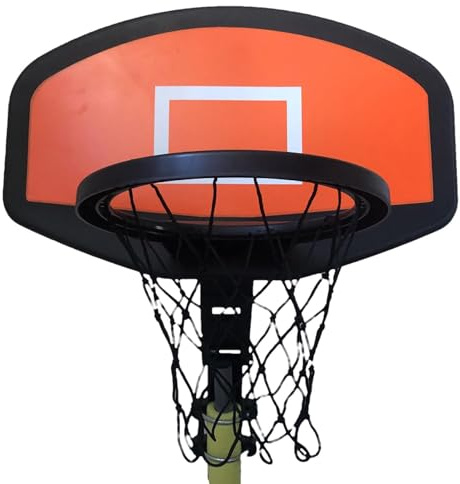 Basketballkorb, verstellbarer Outdoor-Basketballständer, 27,9 cm Durchmesser, Spielplatz-Basketballbrett, Trampolin-Rückwand, geeignet für gerade Stangen und gebogene Stangen