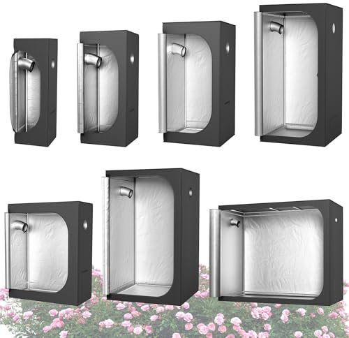 UISEBRT Tienda de cultivo para plantas, invernadero, 40 x 40 x 120 cm, para cultivo en interiores, de tela Oxford 600D con marco de acero, luz y resistente al agua, para verduras, hierbas y flores