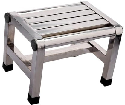 KESOTO Stiefhocker Edelstahlhocker Badhocker Duschhocker für Wohnung Schlafzimmer Bett, 28.6cmx20cmx26cm