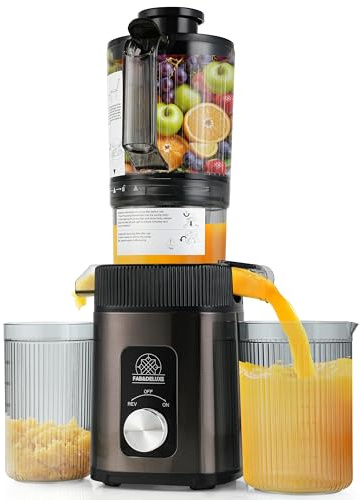 Cold Press Juicer - Juicer Machines with 4.3 Wide Feed Chute, 34oz Slow Masticating Juicer for Fruits and Vegetables, 99% High Juice Yield, Reverse Function, Dishwasher Safe