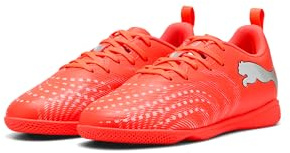 PUMA Future 9 Play It Jr, Scarpe da Calcio Unisex per Bambini, Rosso Lucido Bianco Nero Argento, 29 EU, Rosso Brillante Puma Bianco Puma Nero Puma Argento, 29 EU