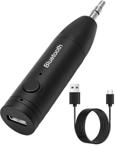 Transmisor Receptor Bluetooth 5.3, Adaptador Bluetooth Aux para Coche, Transmisor Receptor Audio Jack 3,5mm para TV Coche Altavoz Auriculares Amplificador Móvil PC