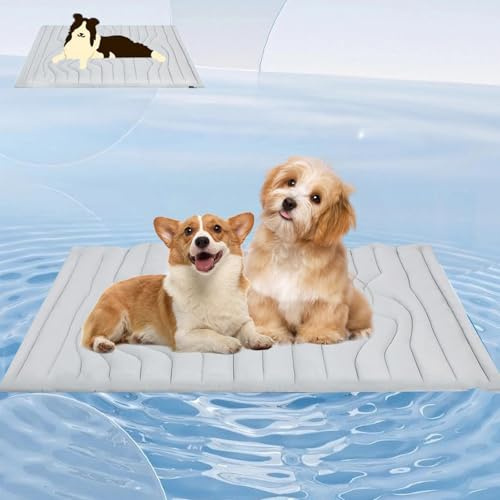 Snrtevu Die Innovative Kühlmatte Für Hunde, Kühlmatte Hund Aus Kühlgewebe Wendbar, Maschinenwaschbar, Selbstkühlende Pads Sicher Und Komfortabel Für Deinen Hund (L)
