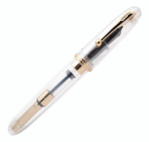 JINHAO 9019 Dadao Acryl Füllfederhalter mit Tinte Konverter (EF Feder 0,38 mm, Transparent)