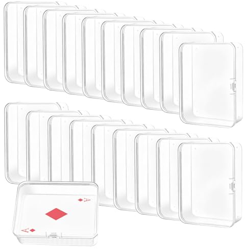 XHNKEG 20 Stück Spielkarten Box, Karten Aufbewahrungsbox Leere Spielkarten Etui Kartenbox Karten Aufbewahrung mit Deckel für Visitenkarte Bankkarten