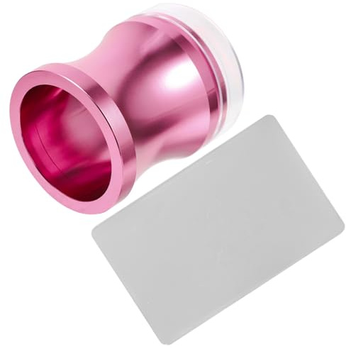 BAZEITFLOW Set Timbri per Unghie in Silicone Rosa Testa Trasparente Grande, Leggero e Multifunzionale, Raschietto, per Nail Art Fai da Te Colore Casuale