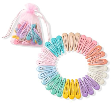 Targonix 30 Pcs Hair Clips for Girls, Colourful Hair Clips Kids Barrettes, Candy Colour Baby and Toddler Hair Accessories with Storage Bag for School and Daily Styling