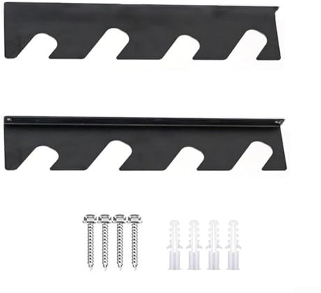 Portautensili da parete per giardino e garage, in metallo resistente, con 4 fessure angolate, compatto porta attrezzi da giardino per attrezzature con manico lungo