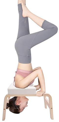 Yoga Kopfstandhocker Inversionsbank Massivholz-Yogastuhl Professionelles Krafttraining-Inversionsgerät, Yoga-Hilfswerkzeug für Kopfstände mit maximalen Tragfähigkeit von 200 kg, 64 * 36 * 40cm