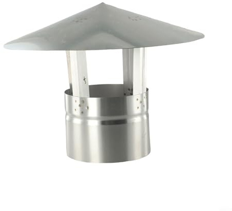 Woodburner Kamin-Topf, Dachhaube, Metall, Rauchhut, Regenschutz, Edelstahl-Abdeckung für Dachabgas- und Lüftungskanäle (120 mm)