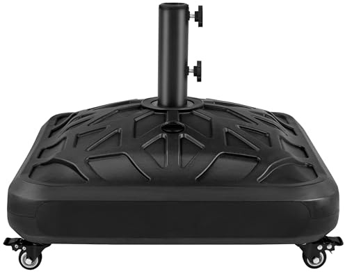 Yaheetech Base per Ombrellone da Giardino Riempibile con Sabbia e Acqua 37L Supporto con Ruote Bloccabili per Palo Ombrellone Ø38 mm e Ø48 mm, in HDPE e Metallo, per Patio Spiaggia Esterno