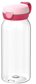 Mepal - Dricksflaska med Flipplock Campus - Locket Öppnas med en Knapptryckning - För Kolsyrade Drycker - Vattenflask - Läckagesäker och Diskmaskinssäker - 600 ml - Cool pink