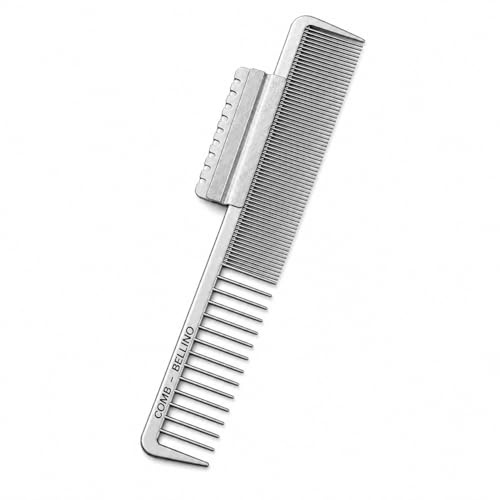 Pettine professionale da parrucchiere, pettine leggero in plastica argentata con denti fini e larghi, guida laterale dentata per separare le ciocche, pettine da taglio per barbieri e parrucchieri