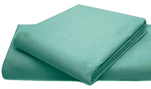 AmigoZone Cotton Percale Easy Care Polycotton Flat Sheets (Mint, Single)