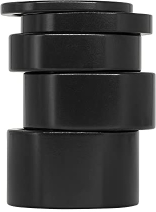P4B Distanzringe 1 1/8 | 3/5/10/15/20mm | Spacer-Set | Distanzscheiben für Fahrradgabel | Fahrradlenker-Vorbauten-Erhöhung | in Schwarz, Point Aluminium