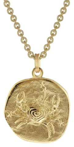 trendor Krebs Sternzeichen Ø 20 mm Herren-Halskette Gold auf Silber | Tierkreiszeichen, zeitloser Halsschmuck für Herren, tolle Geschenkidee,