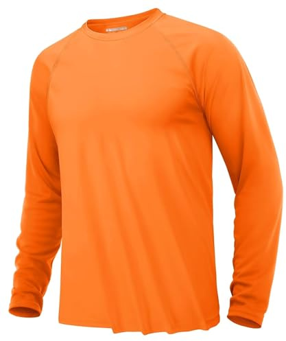KEFITEVD Tshirt Herren Langarm UV Schutz Shirts Outdoor Funktionsshirt | UPF 50+ Rashguard, Atmungsaktiv, Leicht, Schnelltrocknend, Weiches Polyester, Flache Nähte, Knitterarm