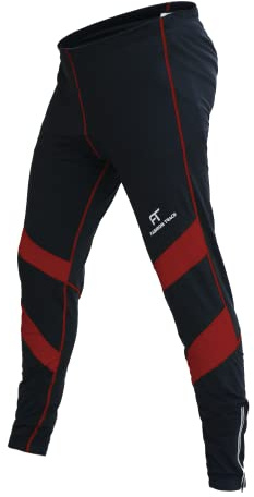 Fashion Track Cycling Trousers Men - Coolmax Padded MTB Trousers Made with Highly Elastic and Dense Roubaix Material for Long, Comfortable Bike Rides - Available in 5 Catchy Patterns (Red, L)