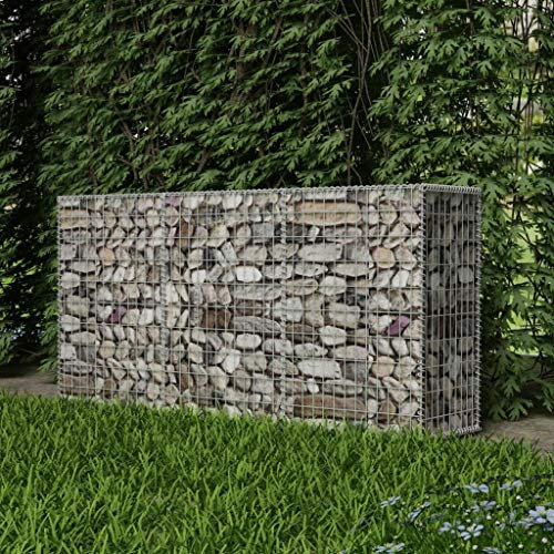 Kstyhome Panier de Gabion Acier galvanisé 200x50x100 cm Quincaillerie Clôtures barrières Panneaux de clôture