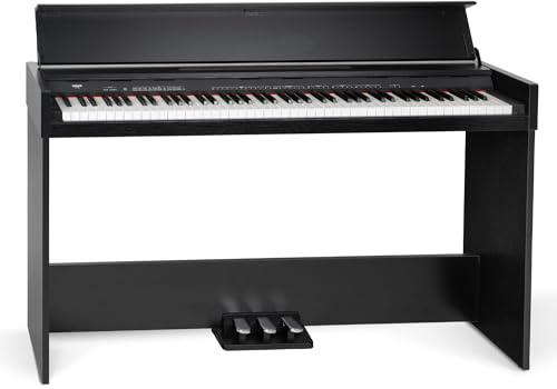 FunKey DP-1088 SM Digitalpiano - Schlankes Keyboard im Digitalpiano-Design - 88 anschlagdynamische Keyboard-Tasten, 128-fach polyphon - 20 Sounds - Twinova-, Split- und Dual-Funktion - Schwarz matt