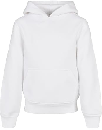 Build Your Brand unisex barn ekologisk basic barn hoodie, Vit, 158-164