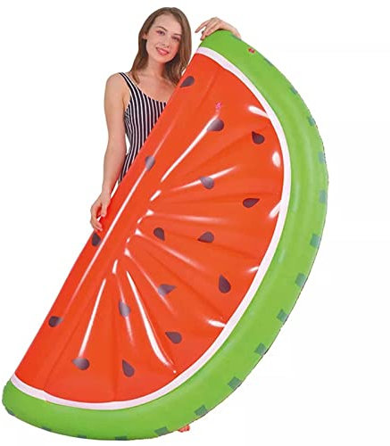 AADECOR Riesiger aufblasbarer Frucht-Pool-Schwimmer, Spaß-Strand-Floaties, Schwimmparty-Spielzeug, Poolinsel, Summer Pool Rafts Lounge für Erwachsene und Kinder,Watermelon
