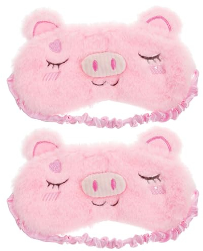 Healvian 2 Stk Schlafmaske Kinder Plüsch Schlafbrille Kinder 3D Süße Tiere Augenmaske Schlafmaske Lustig Erwachsene Schlafen Augenabdeckung Für Kinder Mädchen Frauen Reisen Nickerchen