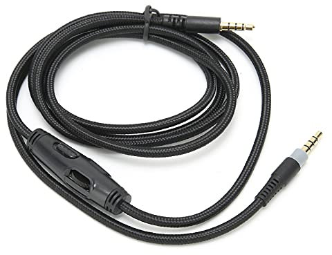 Headset Cable for Cloud, Earphone Cable with Volume Control, Headphone Cables 3.5mm Male to Male Audio Extension Cable Replacement Spare Headphone Cable