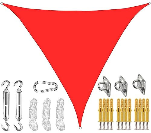 YWBXSHKD Tende A Vela Triangolare 6x6x6m, Vela Ombreggiante Triangolare Outdoor, Tende da Sole Impermeabile Triangolare Vela Ombreggiante Protezione Raggi UV Resistente all'Acqua