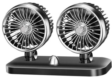 OSALADI Ventilateur Usb de Voiture 12 V Ventilateur de Refroidissement à Double Tête Ventilateur D'air de Camion pour Véhicule Suv Rv Bateau