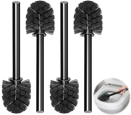 Fine jade2 WC Klobürste Schwarz Toilettenbürste mit 7 cm Durchmesser Klobürste Ersatz für Badezimmer, Toilette, Ergonomisch(Schwarz), 105D0342