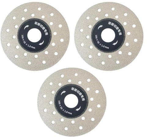 KWJNH 3/6Pcs Porous widened Cutting Blade for Stone Ceramic,4-Inch Diamond Tile Cutting Grinding Wheel Disc For Angle Grinder,Ceramic Tile And Rock Slab Cutting And Grinding Disc(3pcs)