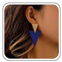 TseenYi Boho Dreieck Baumeln Ohrringe Vintage Geometrische Dreieck Tropfen Ohrringe Gold Blau Dreieck Earringa Übertrieben Dreieck Ohrstecker Ohrringe Schmuck Für Frauen Und Mädchen