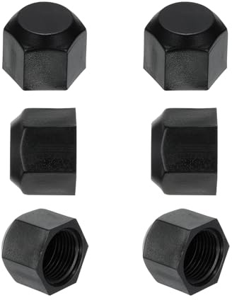 PATIKIL Tapón de Plástico de 1/2, Rosca Hembra 3/4-16UNF 6 Piezas Tapón de Válvula de Ajuste de Tubo de 45 Grados Sae para Tubería de Aire Acondicionado Línea de Gas Hidráulico, Negro