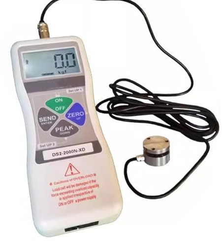 COYEUX Digital Force Gauge, Push-Pull Dynamometer Tension Meter, with External Sensor, with Real-time/Peak Mode, Data Output, Rechargeable, for Lab Tension and Load Tests