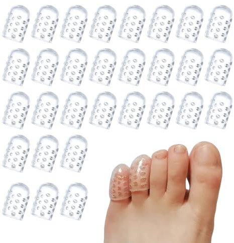 30-Stück Zehenschutz Transparent,Zehenschützer Weiche,Zehenkappen,Zehenschutz Silikon Atmungsaktiver,Zehenschutz Kleiner Zeh,Protector Anti-Friction für Protectors,Silikon-Anti-Reibungs-Zehenschutz
