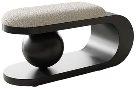 HHCTEBEC Moderne Bettbank, Gepolsterte Eingangsbank, Schuhbank aus Metall, Ottomane-Bank für Wohnzimmer/Schlafzimmer/Flur/Ecke,A,80cm