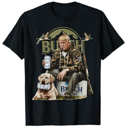 Retro Trump Hunting Deer Funny Beer Drinking Beer Hunting T-Shirt